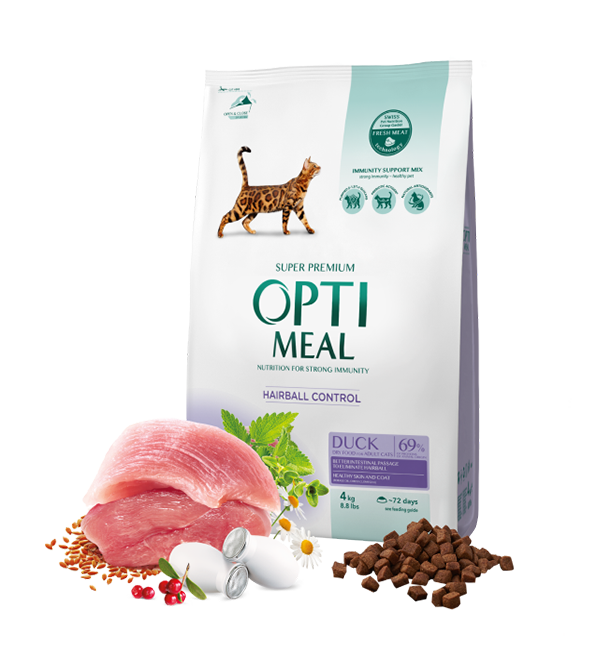 Complete Dry Pet Food For Adult Cats Hairball Control - Duck – 100 g