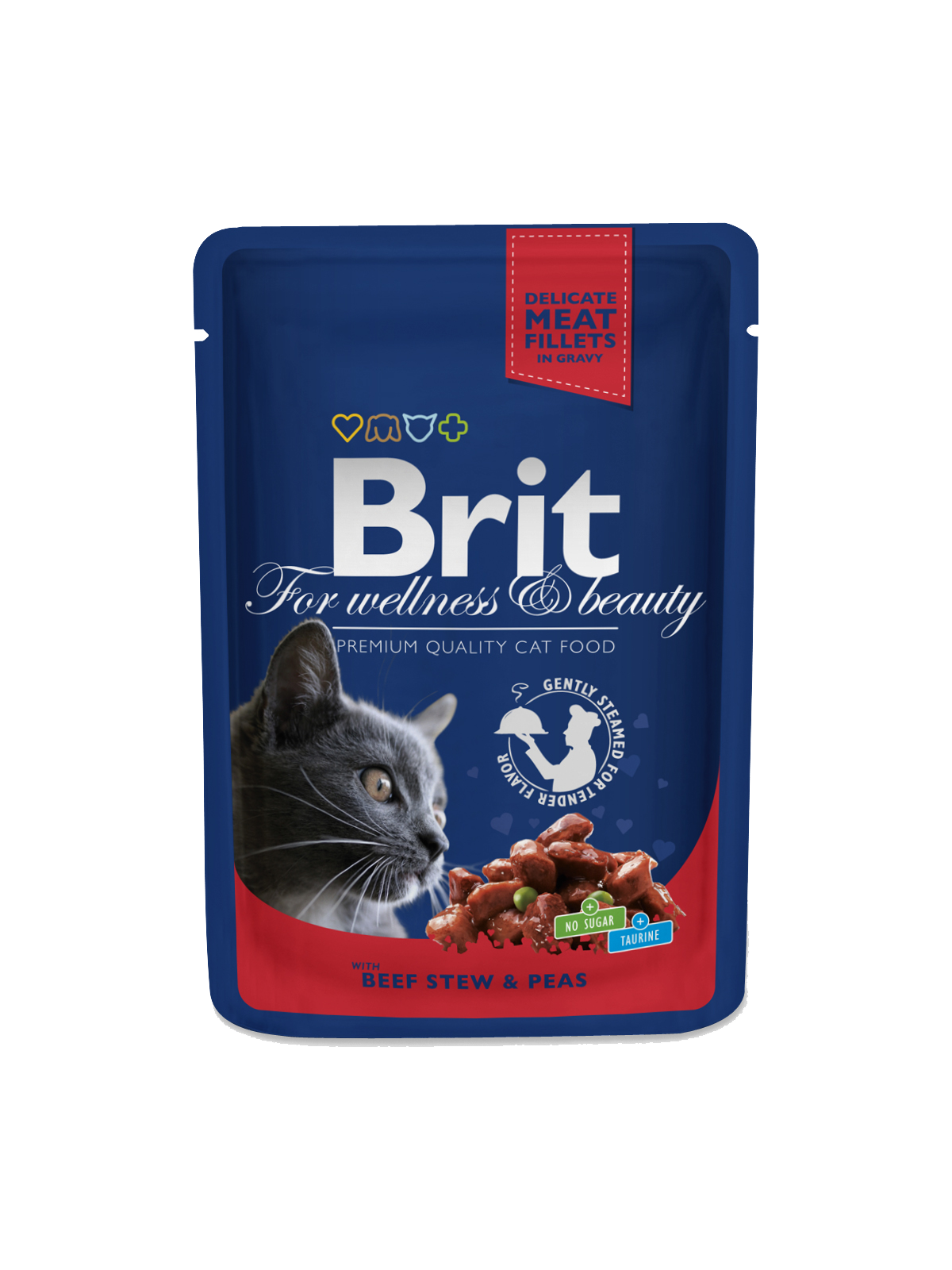 Brit Premium Cat Pouches with Beef Stew & Peas