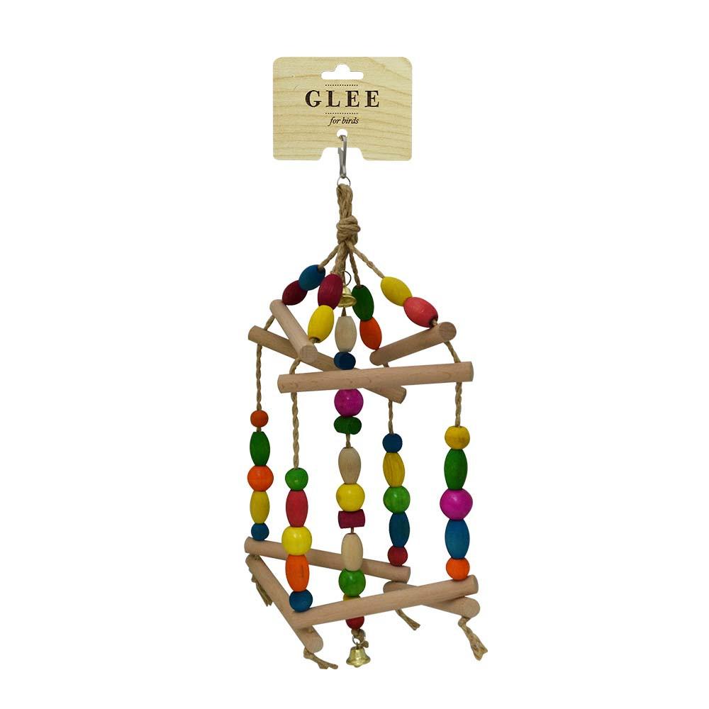 Glee Bird Hanging Toy With Colorful Beads & Wooden Elements.