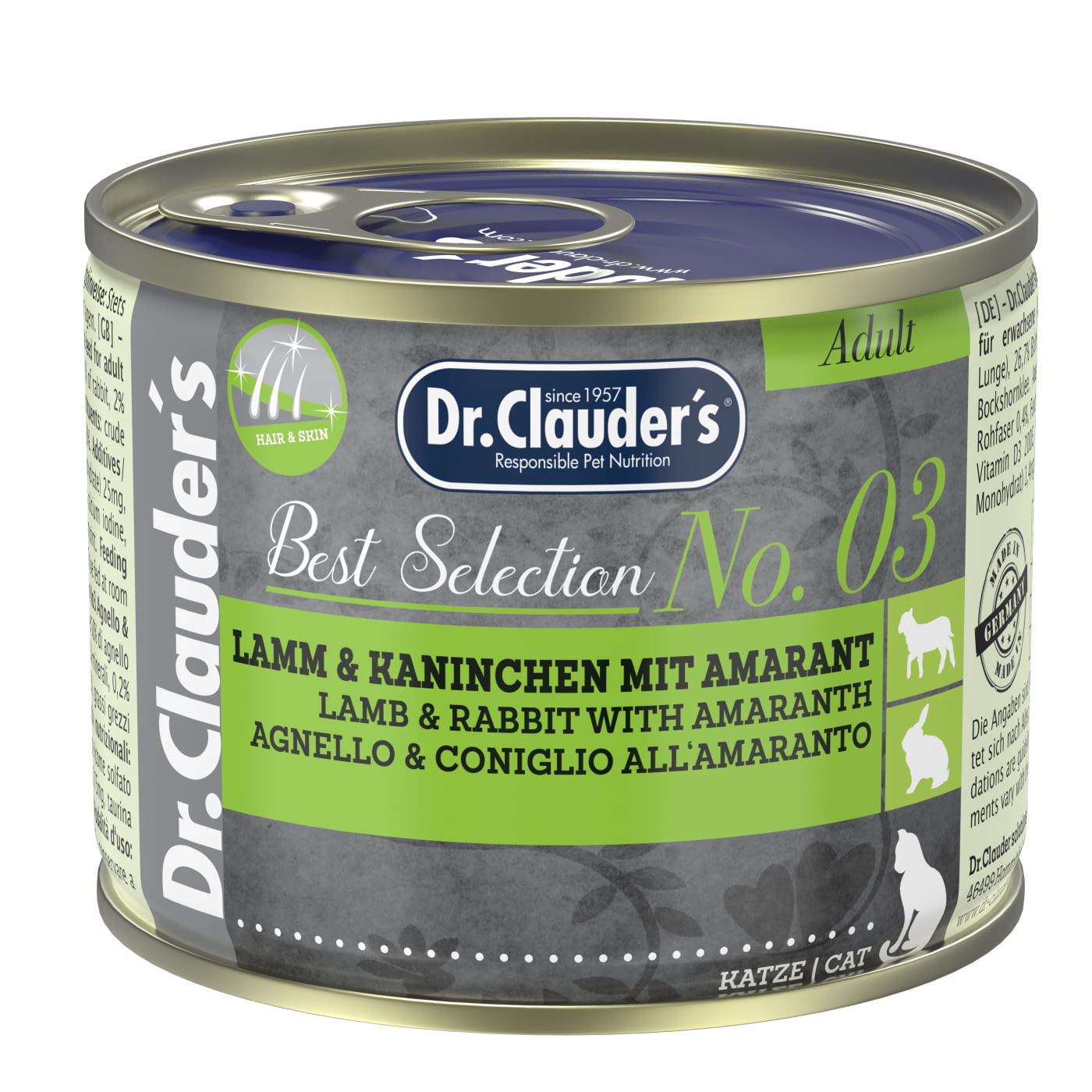 Dr. Clauder's Cat Wet Best Selection N3 Lamb, Rabbit And Amaranth