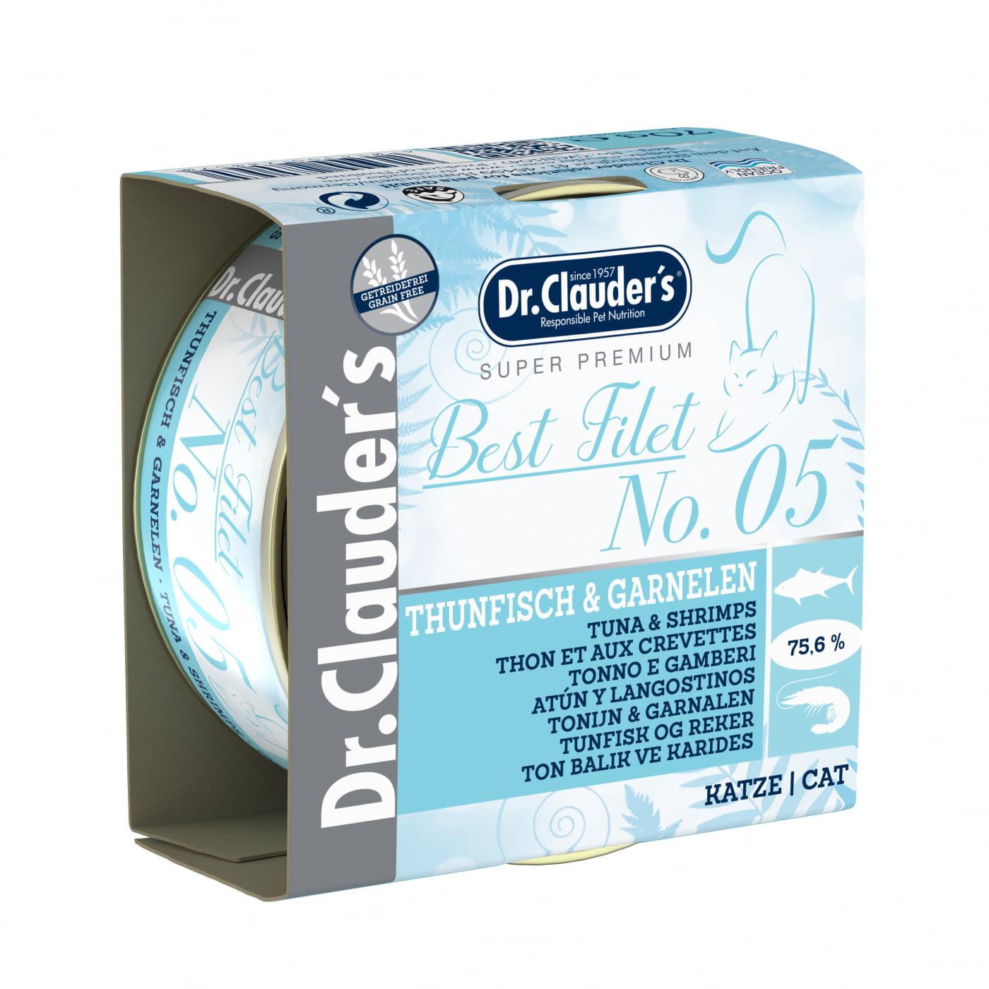 Dr. Clauder's No. 5 Tuna & Shrimps 70G Tin.