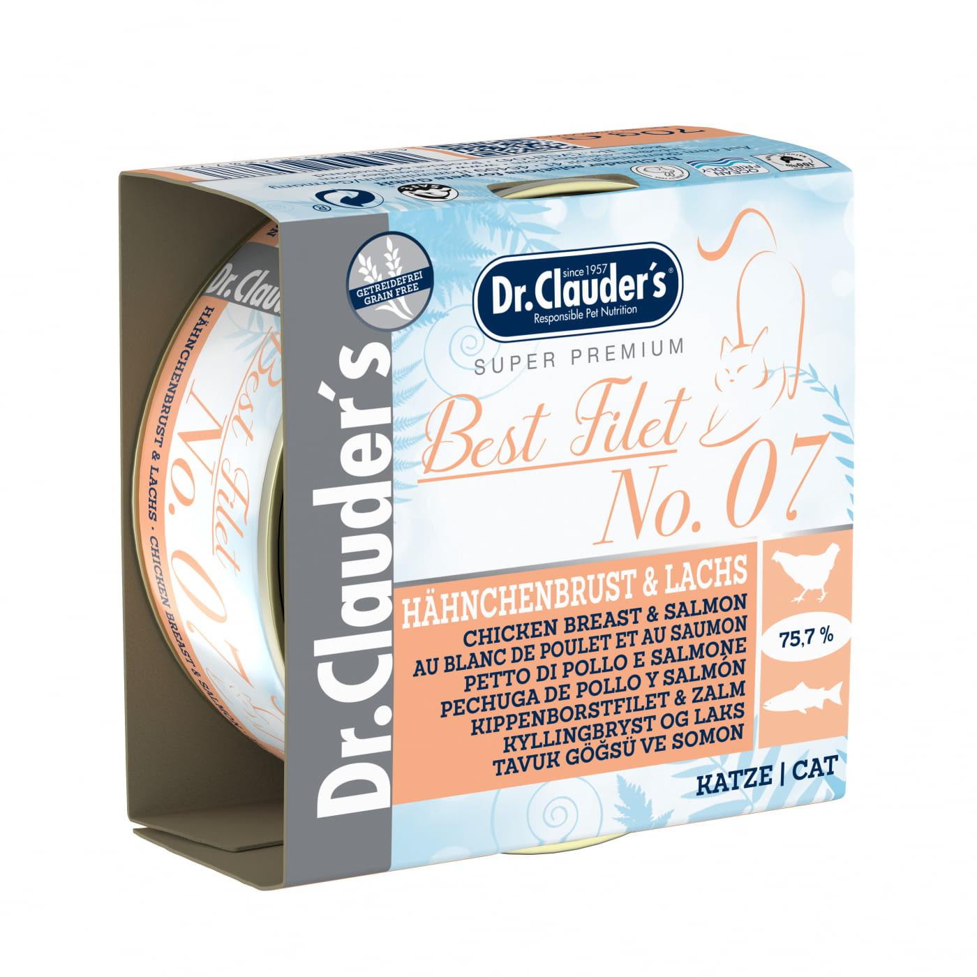 Dr. Clauder's No. 7 Chicken Breast & Salmon 70G Tin.