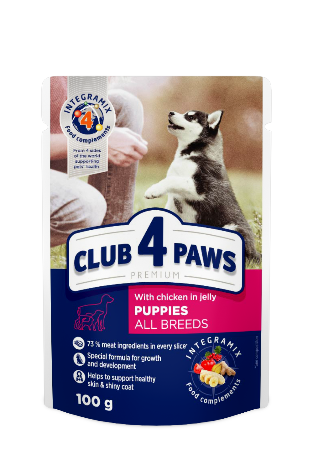 CLUB 4 PAWS Set Premium For Puppies "With Turkey In Sauce"