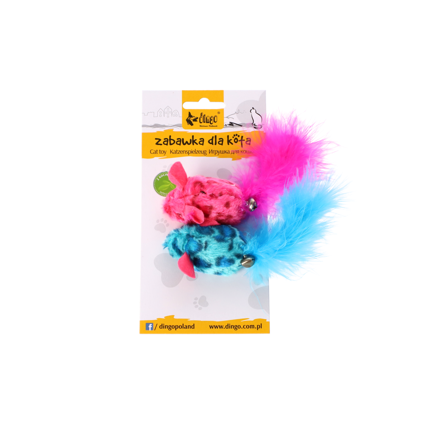 Dingo Mice With Feathers 2 Pcs