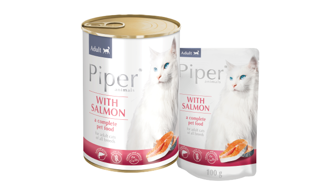 Piper Cat With Salmon Wet Food