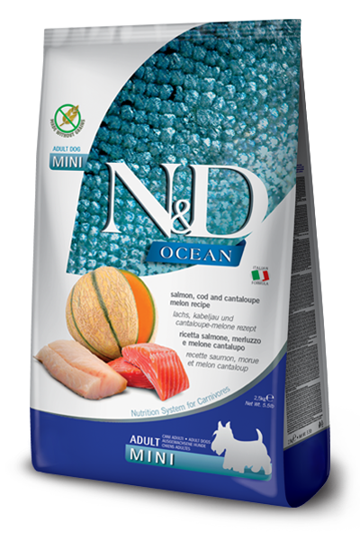 Farmina N&D Ocean Adult Mini Salmon, Cod & Cantalupe Melon