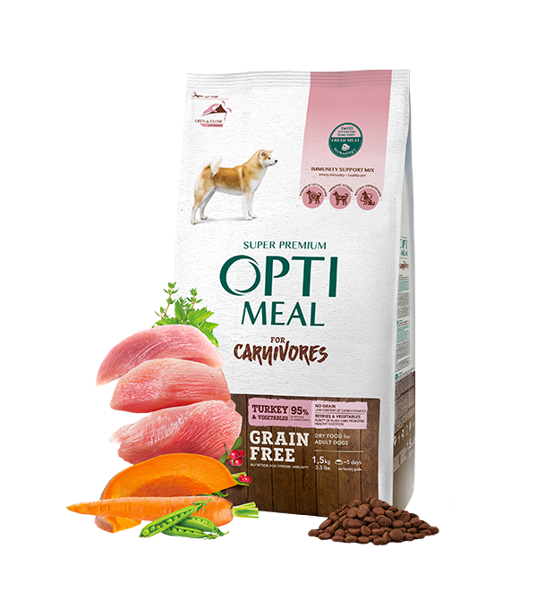 Grain free complete dry food for adult dogs all breeds - Turkey & Veggies