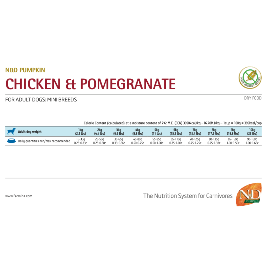 Farmina N&D Pumpkin Adult Mini Chicken & Pomegranate