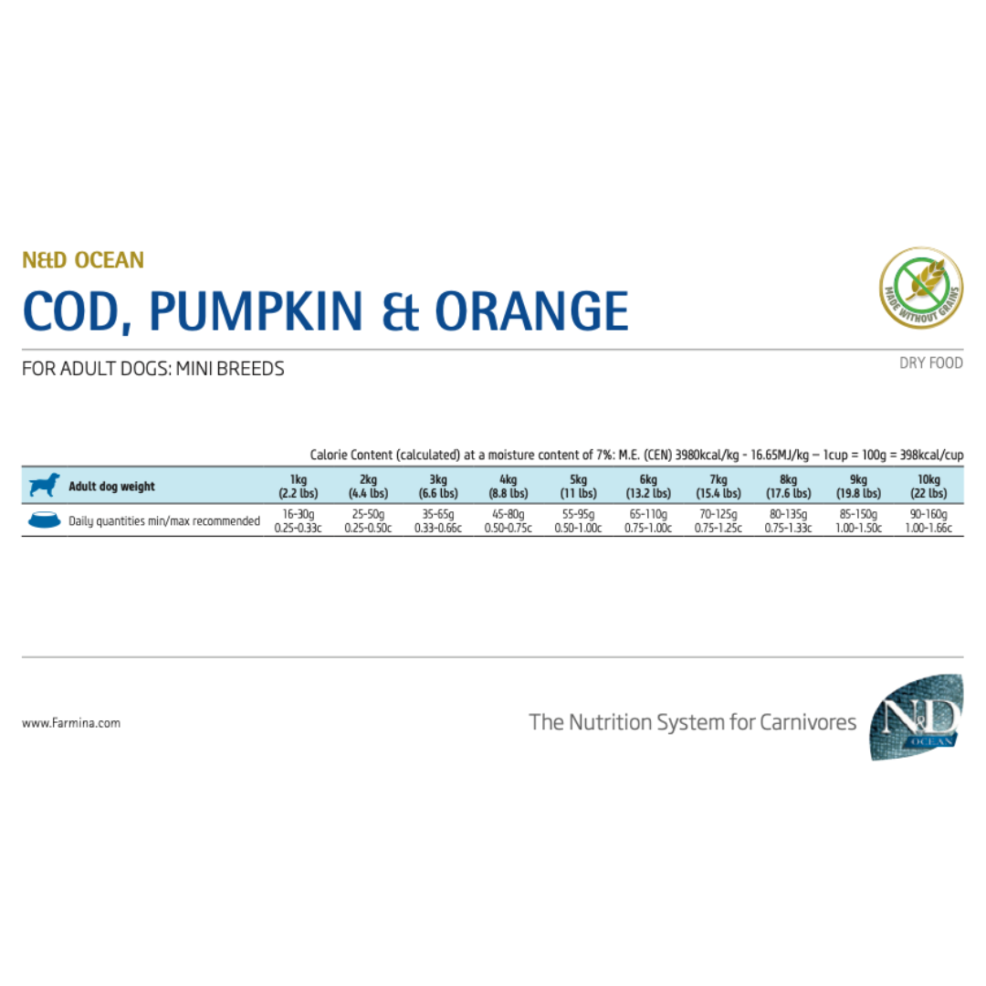 Farmina N&D Ocean Adult Mini Cod & Orange