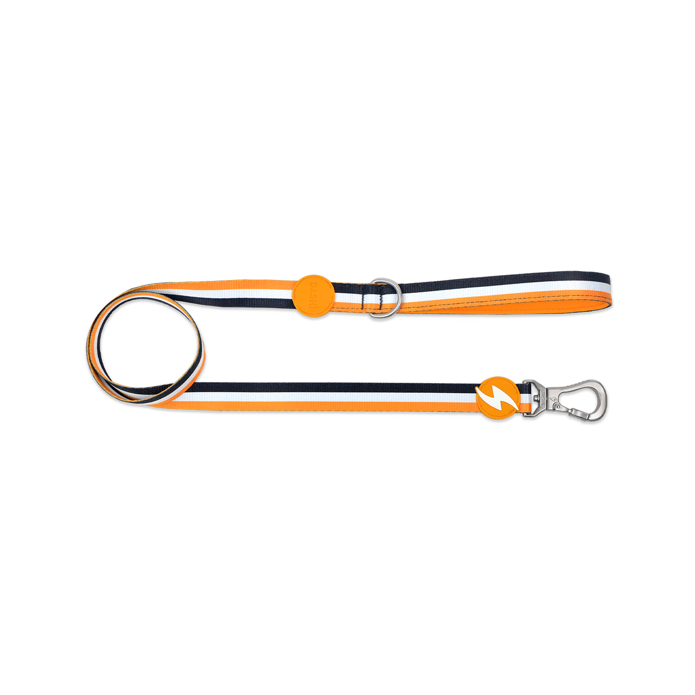 Dashi STRIPES' Orange & Black Leash