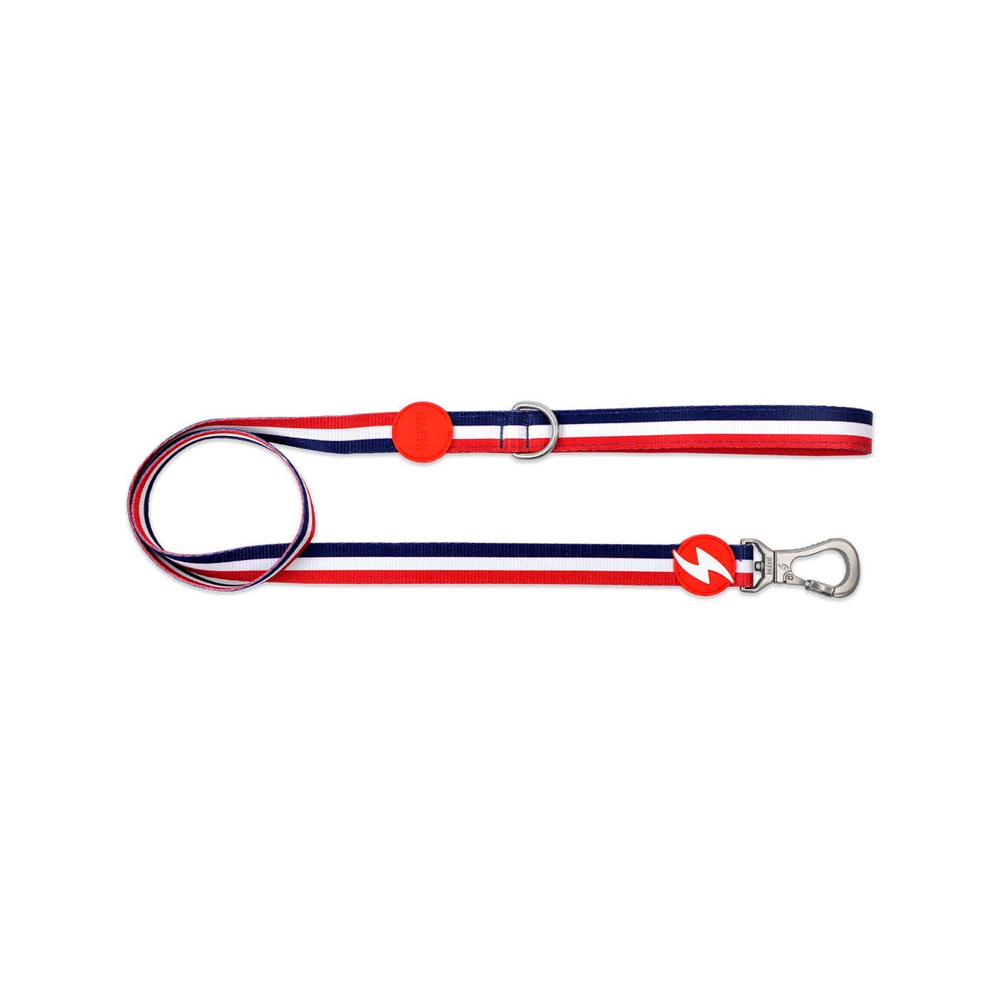 Dashi STRIPES' Red & Blue Leash