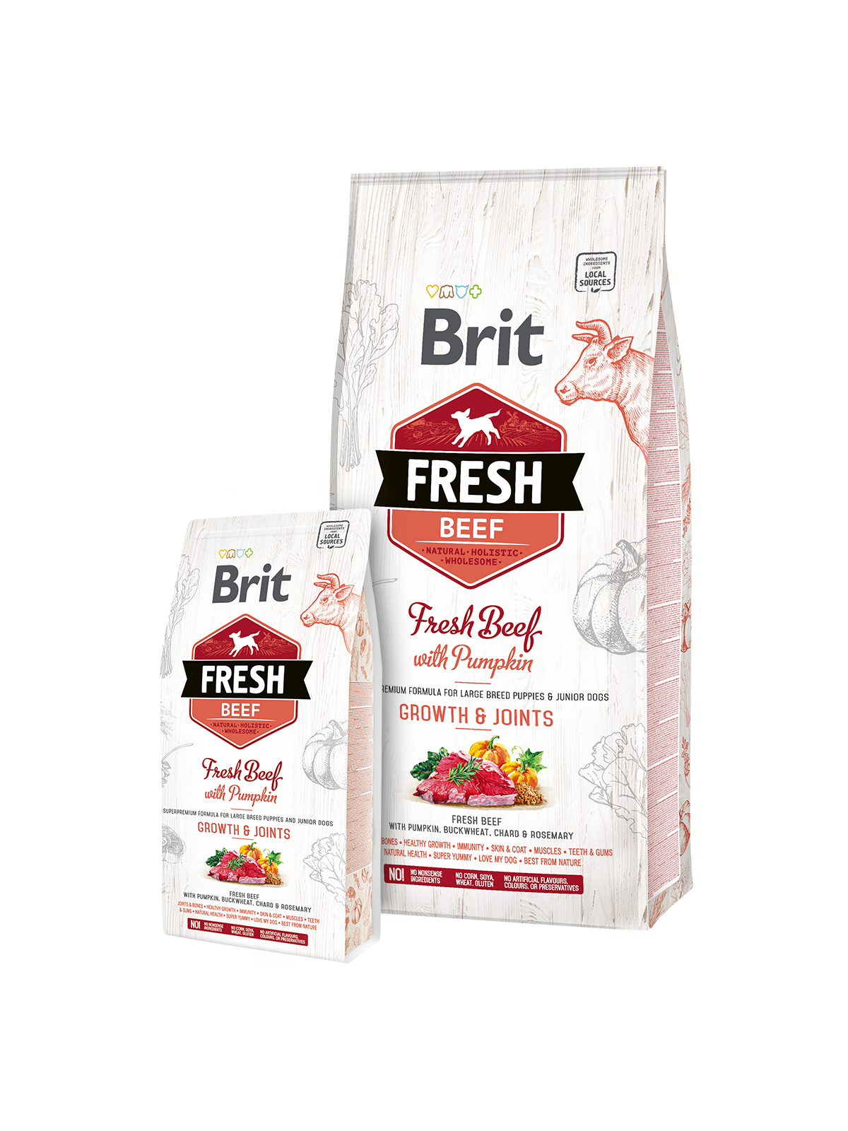 Brit Fresh Beef with Pumpkin Puppy Large Bones & Joints - Targa Pet Shop
