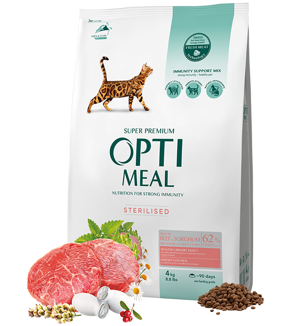 Complete Dry Pet Food For Sterilised Cats - High In Beef And Sorghum