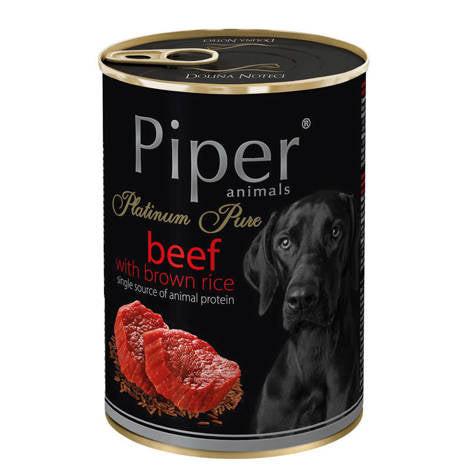 Piper Platinum Pure Beef with Brown Rice Wet Food.