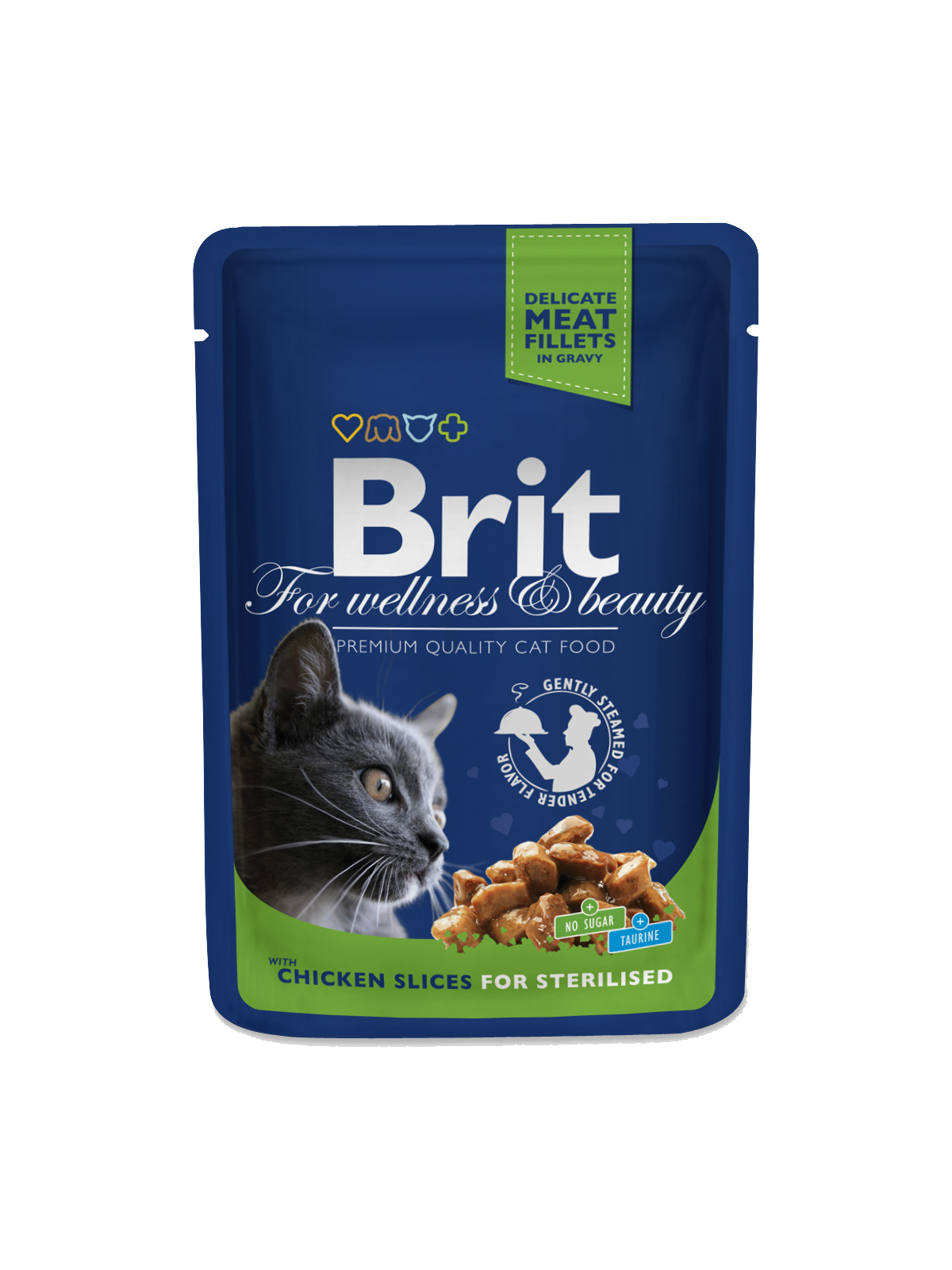 Brit Premium Cat Pouches Chicken Slices for Sterilised Targa Pet