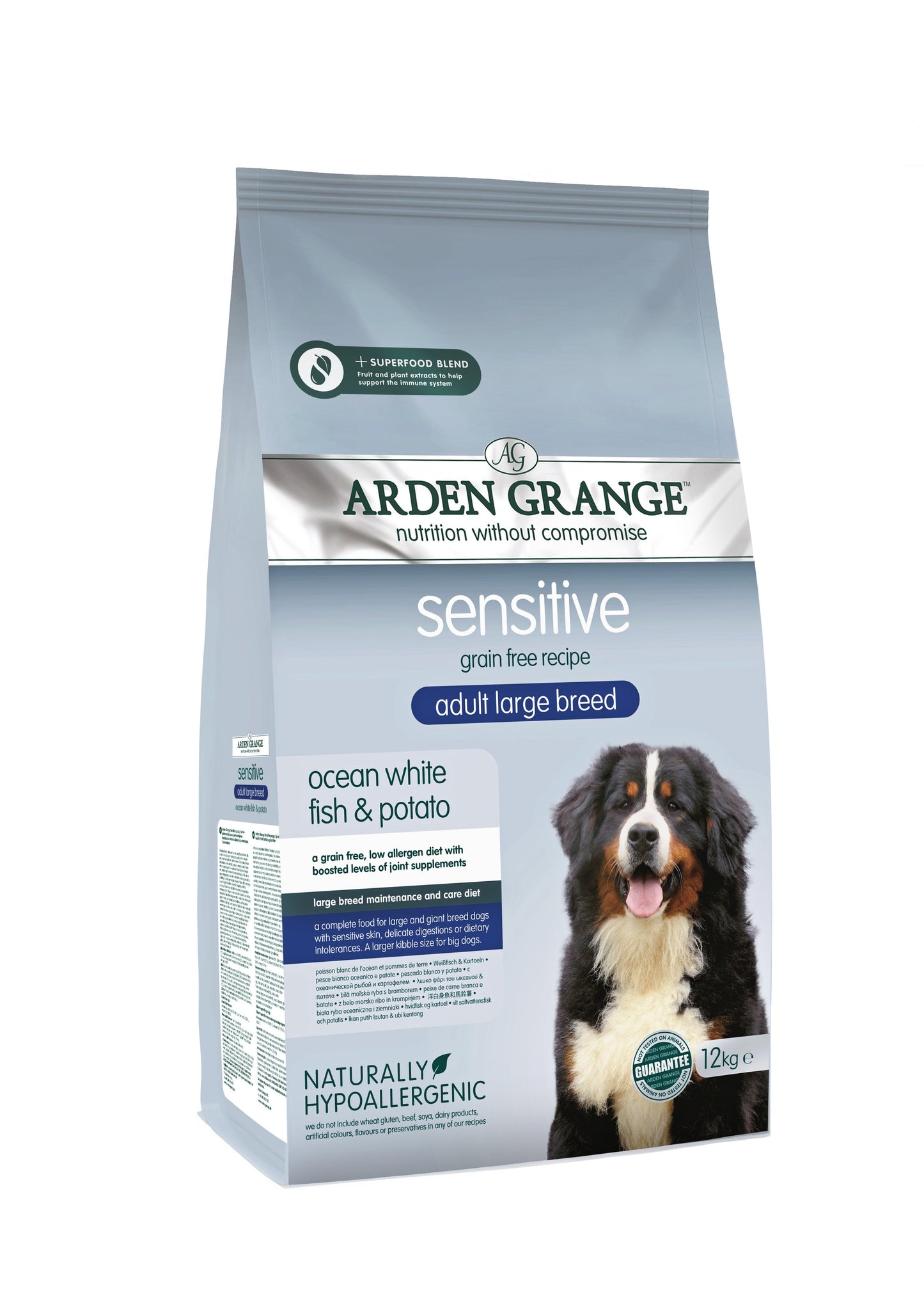 Arden Grange Sensitive Large Breed Adult - Grain Free - Ocean White Fish.