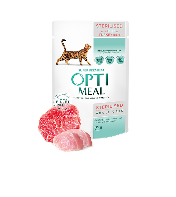 Sterilised Cats With Beef And Turkey Fillet In Jelly