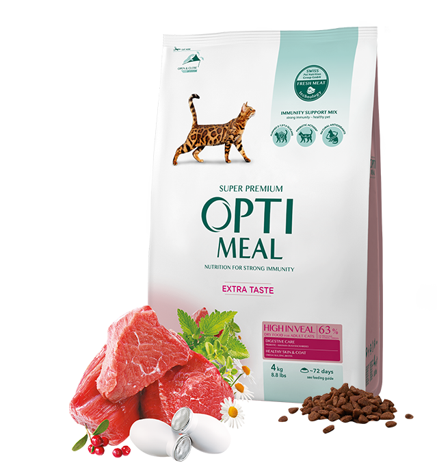 Complete Dry Pet Food For Adult Cats High In Veal