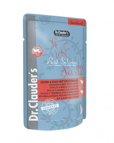 Dr. Clauder's No. 32 Chicken & Beef With Catnip 85G Pouch