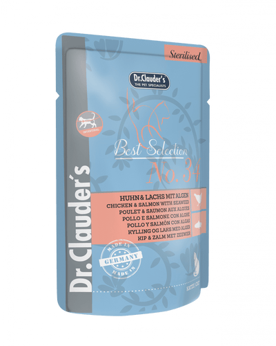 Dr. Clauder's No. 34 Chicken & Salmon With Seawead 85G Pouch
