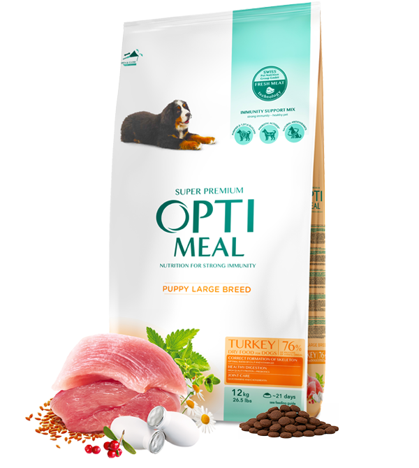 OPTIMEAL Complete dry pet food for puppies large breeds - Turkey