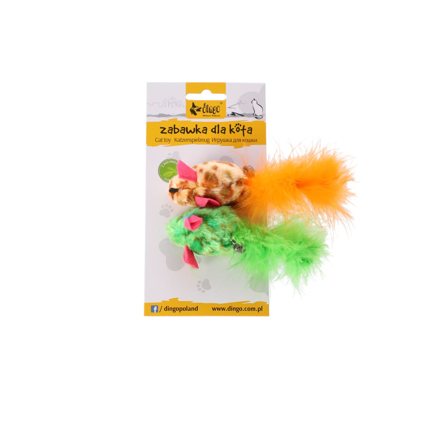 Dingo Mice With Feathers 2 Pcs