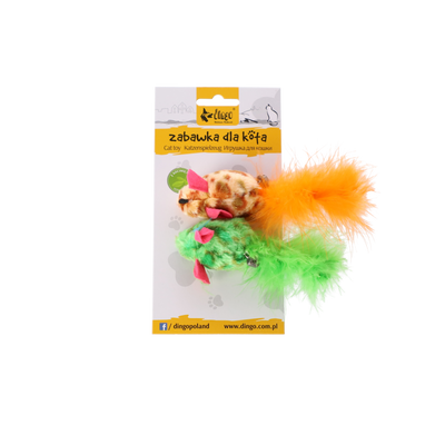 Dingo Mice With Feathers 2 Pcs
