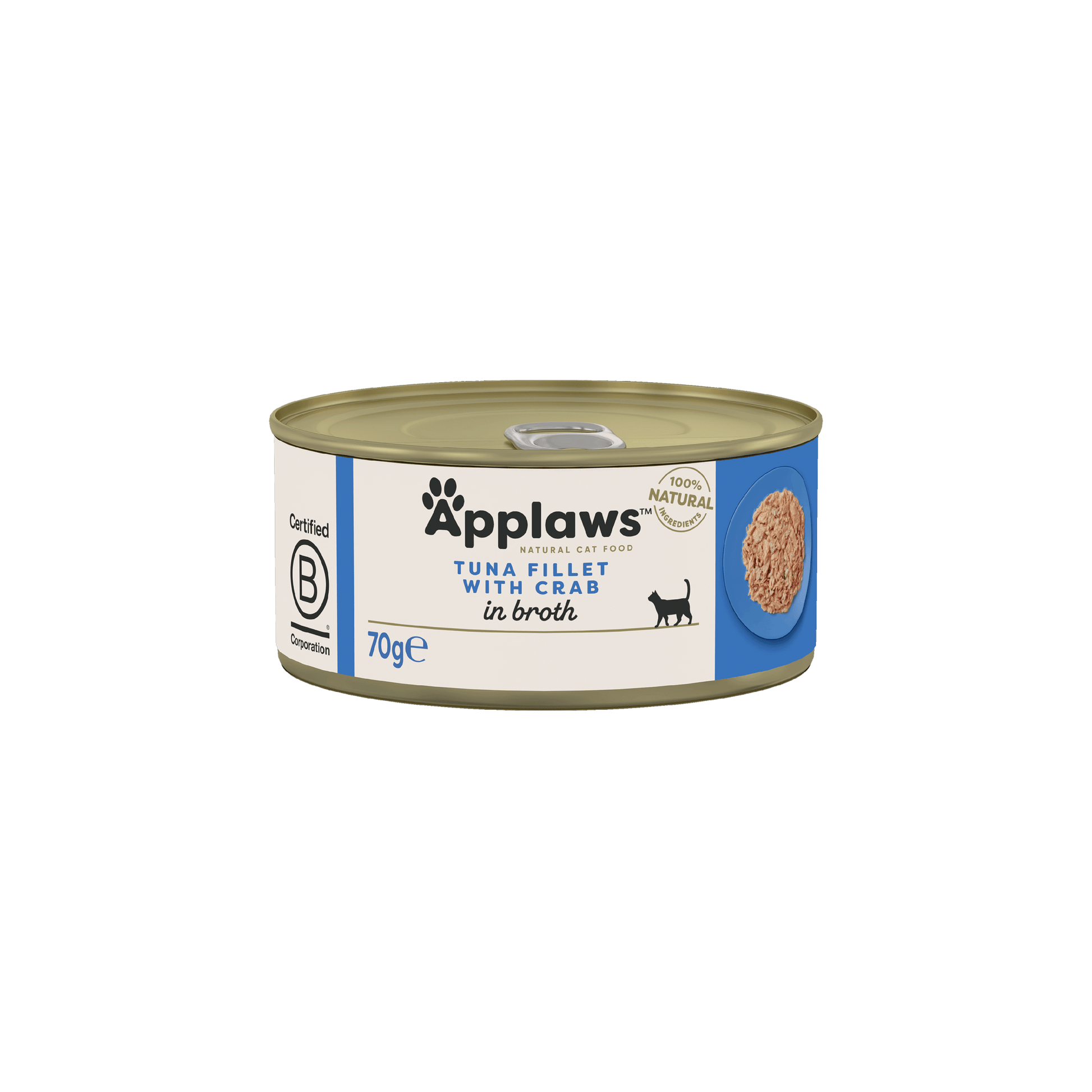 Applaws Tuna Fillet with Crab in Broth 70g product packaging