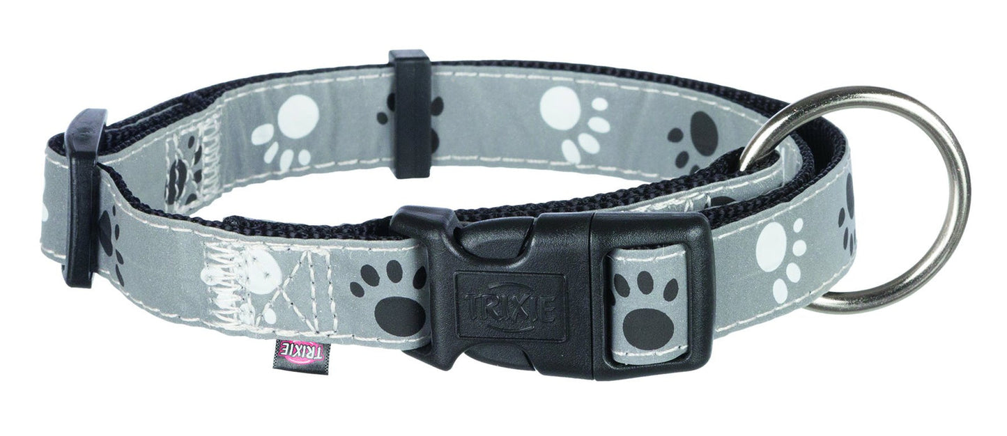 Trixie Silver Reflect collar, L-XL: 40-65 cm/25 mm, black/silver grey