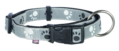 Trixie Silver Reflect collar, L-XL: 40-65 cm/25 mm, black/silver grey