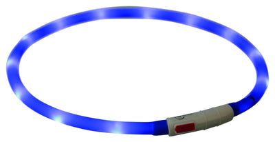 Trixie Flash light ring USB, silicone, XS-XL: 70 cm/diam. 10 mm, royal blue