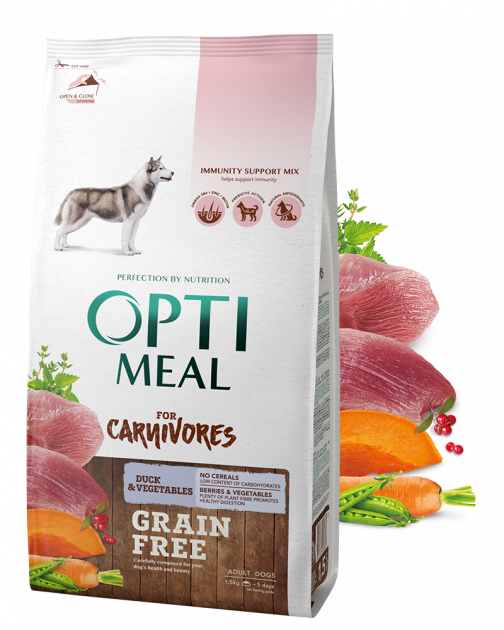 Grain free complete dry food for adult dogs all breeds - Duck and Veggies