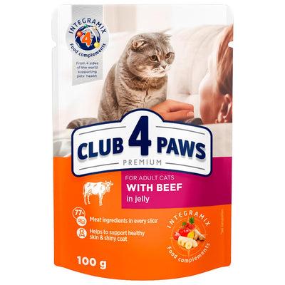 CLUB 4 PAWS Premium With Beef in jelly – 1 KG