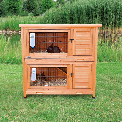Trixie natura small animal hutch, 2 storeys, 116 x 111 x 65 cm, brown