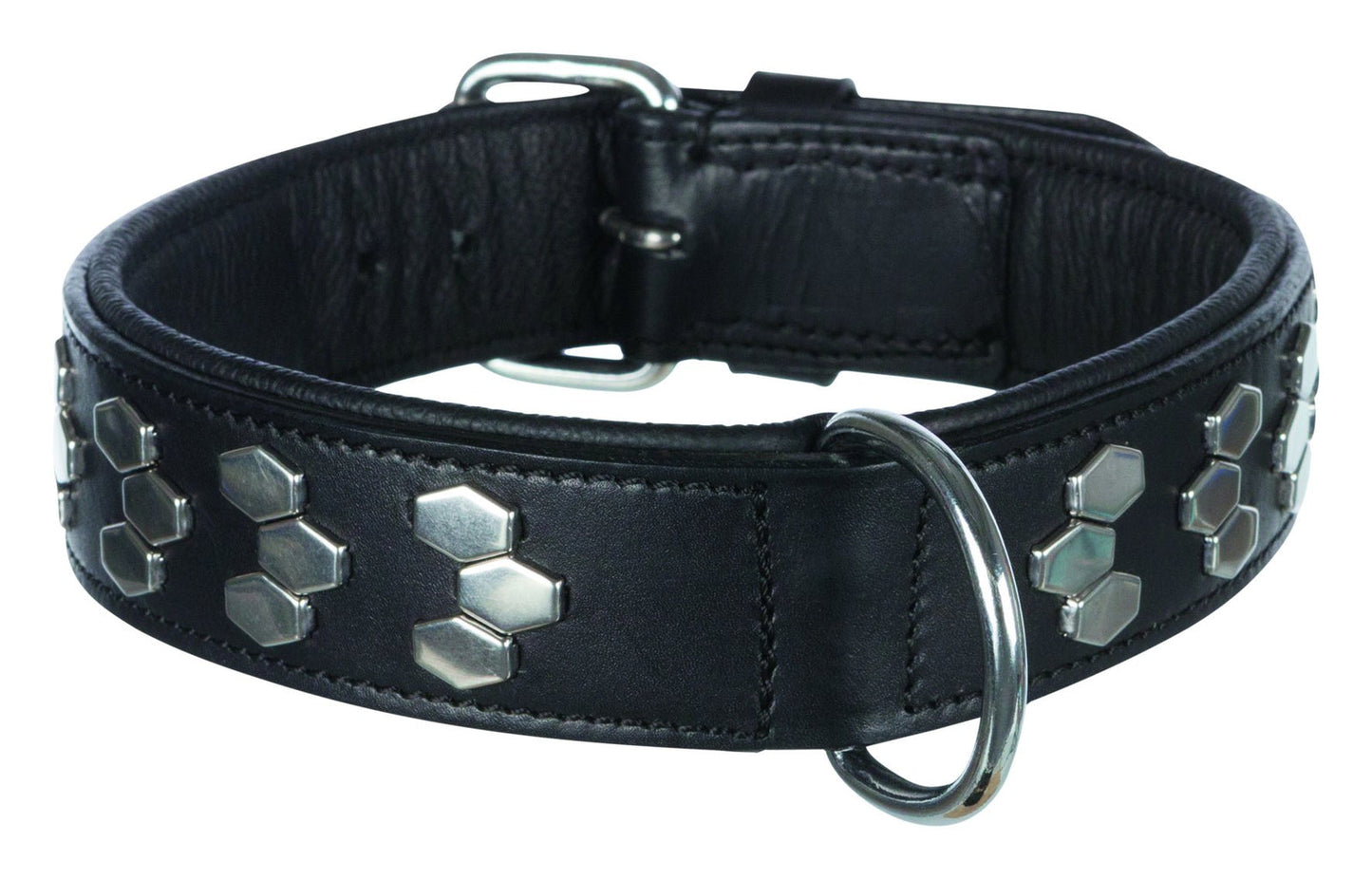 Trixie Active collar with studs, L: 48-55 cm/40 mm, black