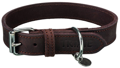 Trixie Rustic fatleather collar, M: 37-44 cm/25 mm, dark brown