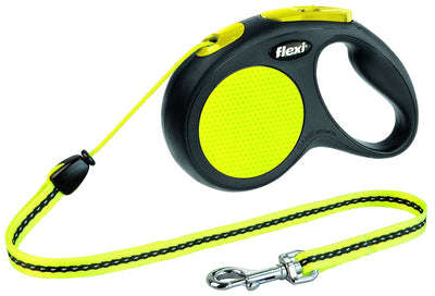 Trixie flexi New NEON, cord leash, M: 5 m, black/neon