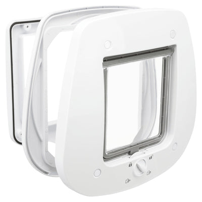 Trixie 4-Way cat flap, for glass doors, 27 x 26 cm, white