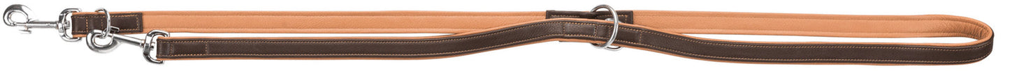 Trixie Active Comfort adjustable leash, M-L: 2.00 m/25 mm, brown/light brown