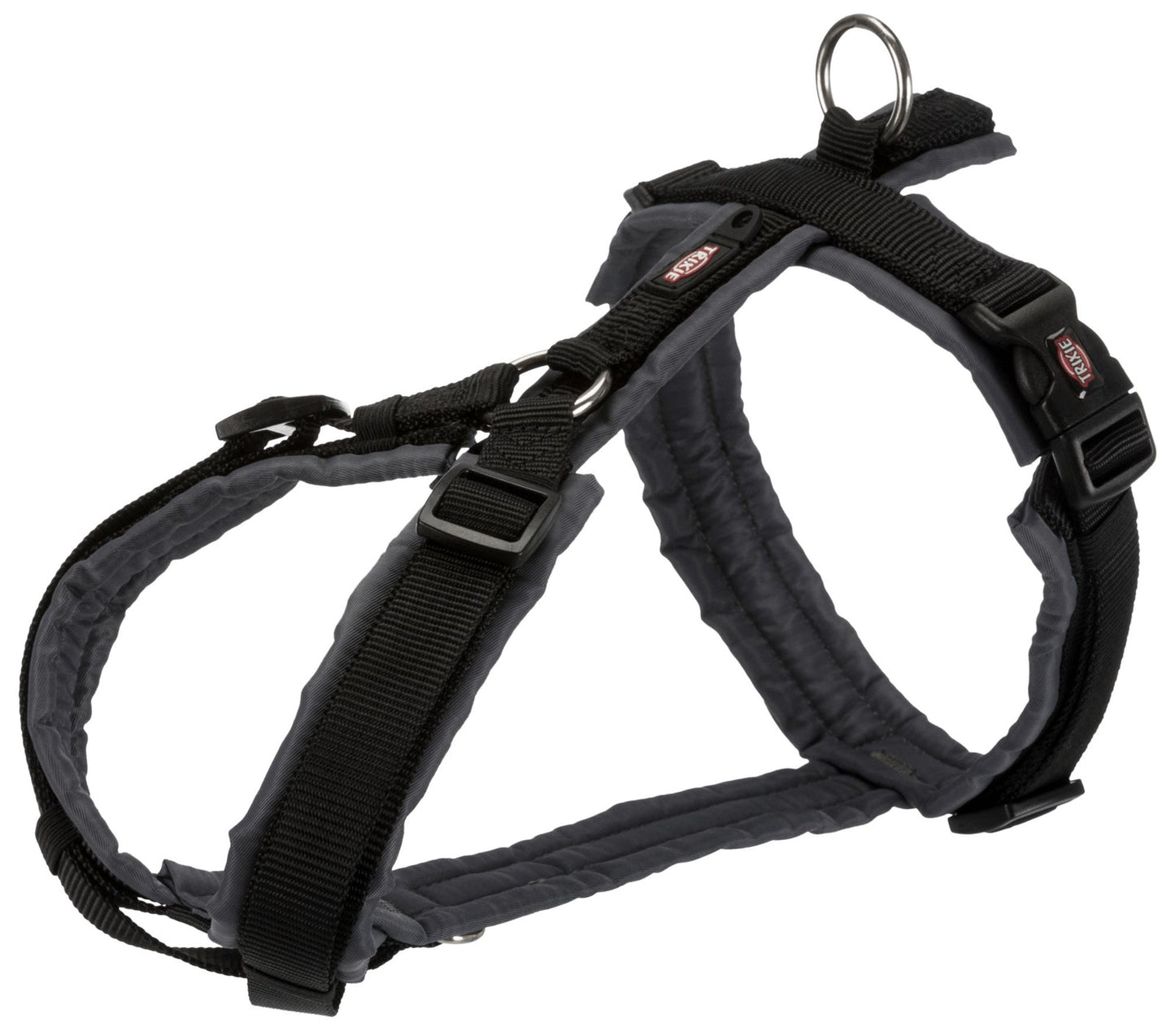 Trixie Premium trekking harness, M-L: 62-74 cm/25 mm, black/graphite