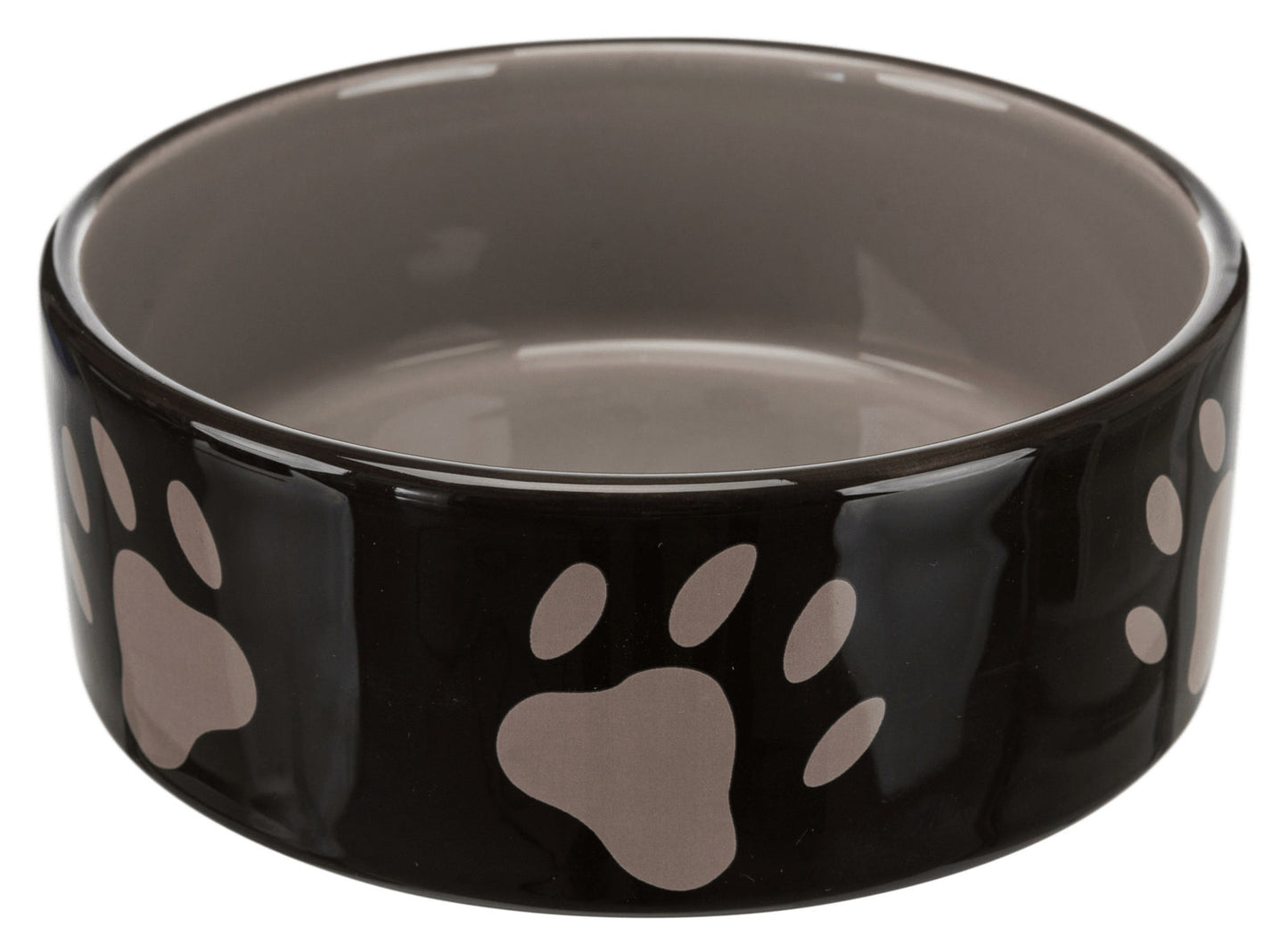 Trixie Ceramic bowl, with paw prints, 0.8 l/diam. 16 cm, brown/cream