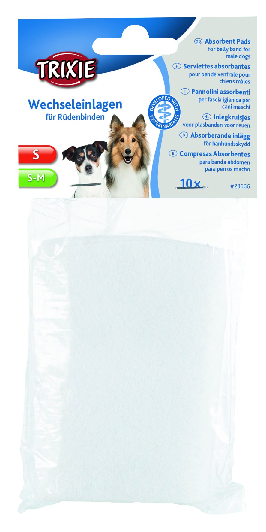 Trixie Absorbent pads for belly band for male dogs, S, S-M, 10 pcs.