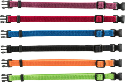Trixie Junior set of puppy collars, S-M: 17-25 cm/10 mm, black, red, royal blue, apple, papaya, orchid