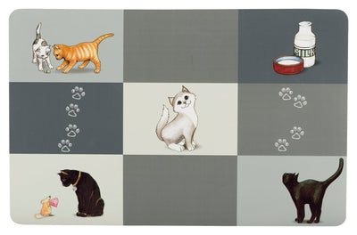 Trixie Patchwork cat place mat, 44 x 28 cm, grey