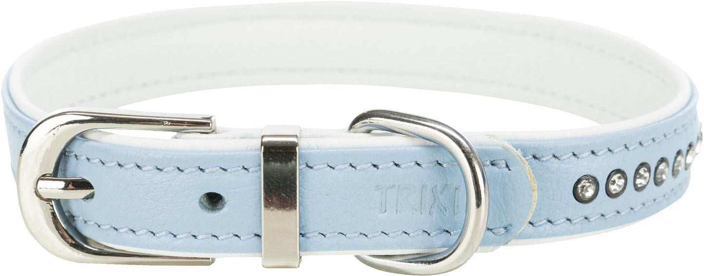 Trixie Active Comfort collar with rhine stones, XXSXS: 1721 cm/12 mm, light blue