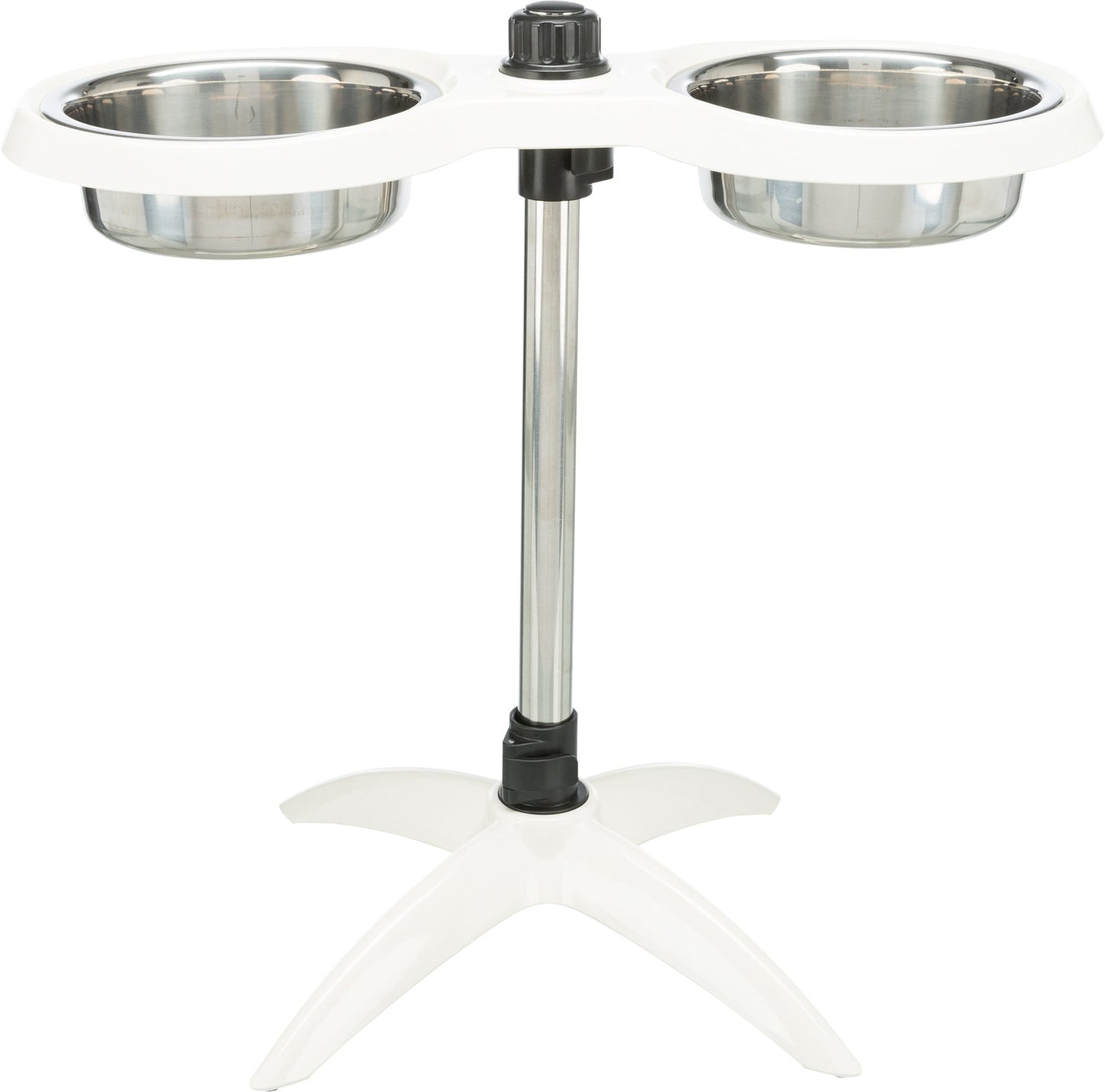Trixie Dog bar, height adjustable, melamine/stainl. steel, 2 x 1.6 l/ 21 cm, white