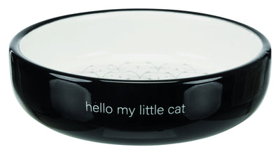 Trixie Cat bowl for short-nosed breeds, ceramic, 0.3 l/diam. 15 cm, black/white