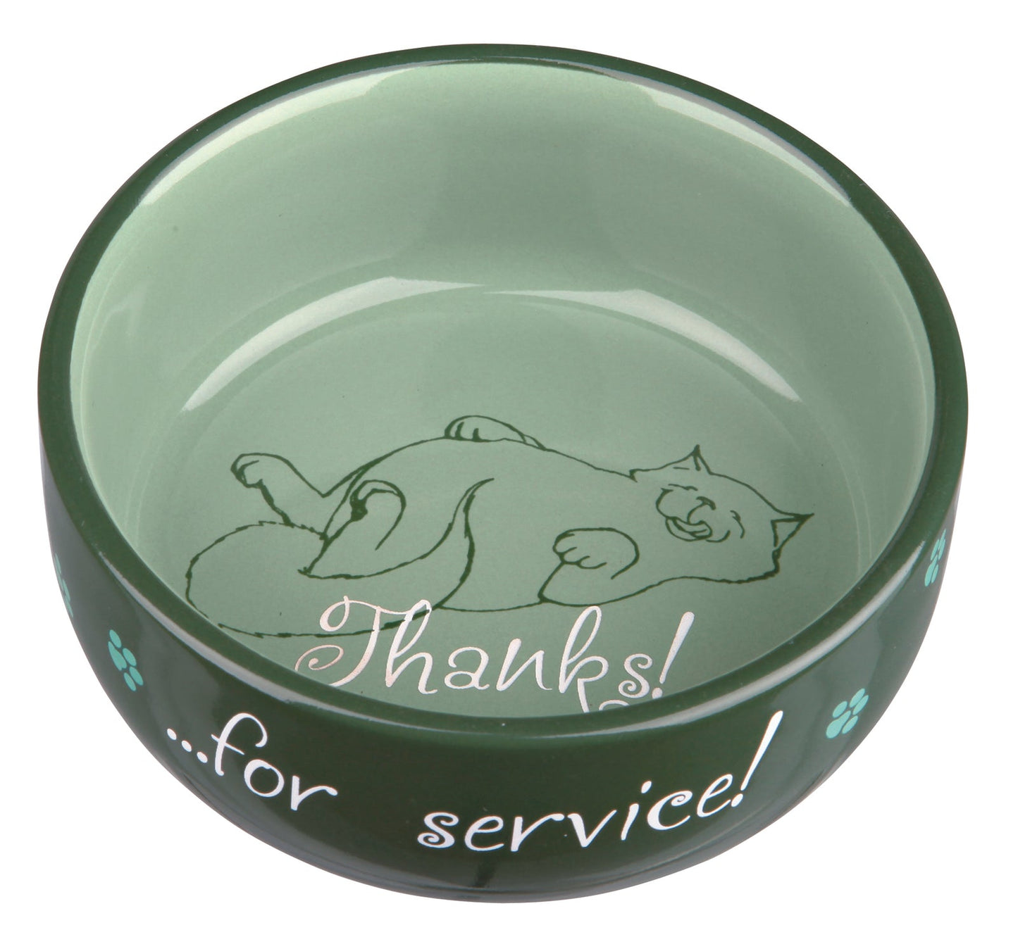 Trixie Cat bowl Thanks for Service, ceramic, 0.3 l/diam. 11 cm