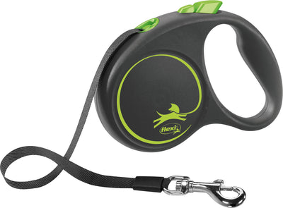 Trixie flexi BLACK DESIGN, tape leash, S: 5 m, green