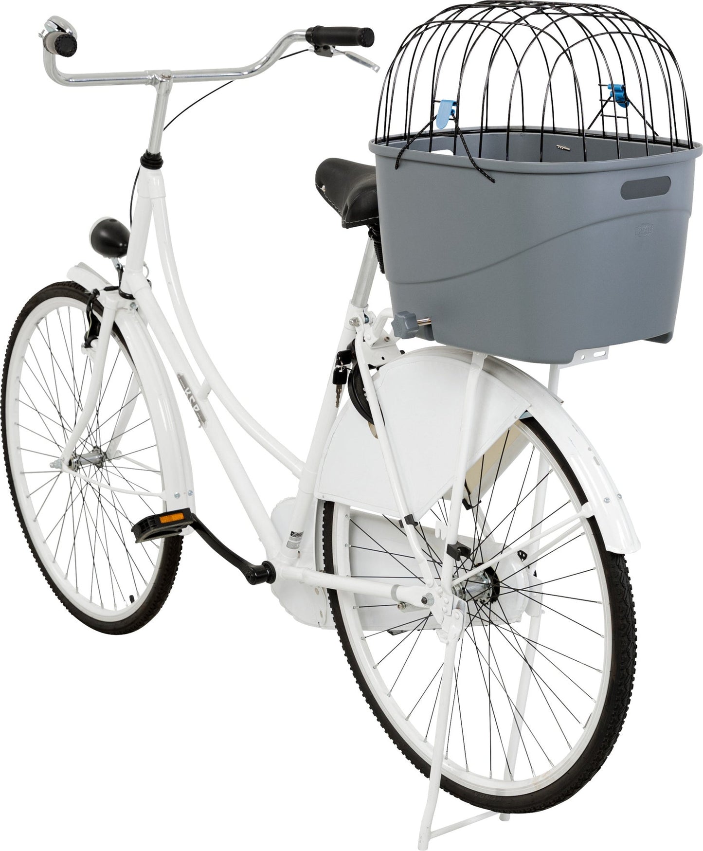 Trixie Bicycle basket for bike racks, plastic/metal, 36 x 47 x 46 cm, grey